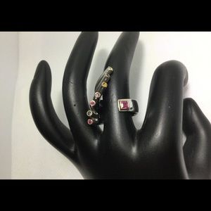 Multi sapphire 925 ring